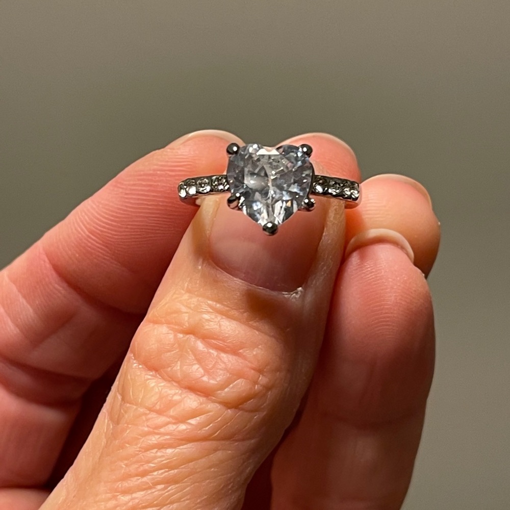 2 CT Sapphire Sterling Heart Ring